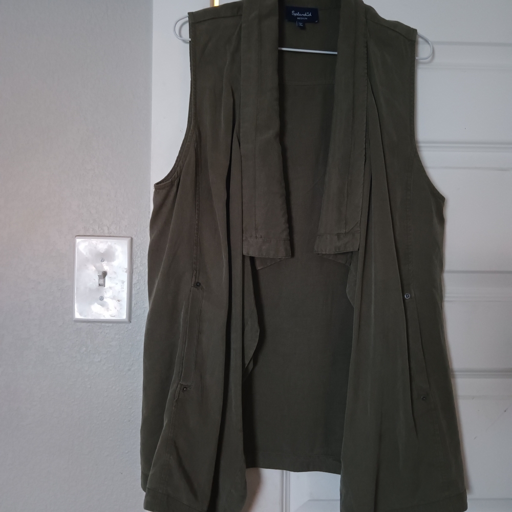 Splendid Dark Olive Sleeveless Vest
